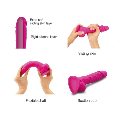Strap On Me Sliding Skin Realistic Dildo Fuchsia