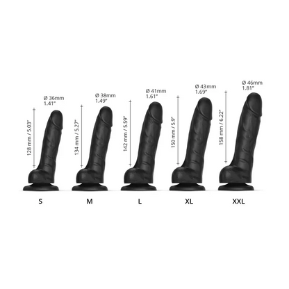 Strap On Me Sliding Skin Realistic Black Dildo